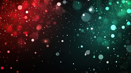 Wall Mural - Abstract red and green bokeh light effect for Christmas theme