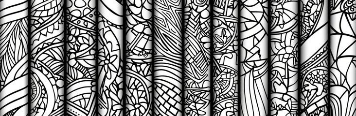 Poster - A collection of hand-drawn hatching textures, encompassing crosshatch, wood, rain, and stippling. The design includes freehand stroke doodles and modern pencil illustrations.