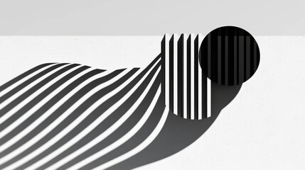 Poster - Curved Waves in Harmony, an uninterrupted design of fine, equal lines that move beautifully, representing simplicity and modern aesthetics.