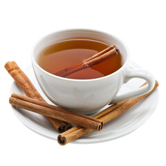 Wall Mural - Cup of tea with cinnamon sticks clip art