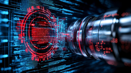 Poster - futuristic digital vault protecting sensitive data with advanced technology