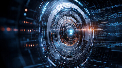 Poster - futuristic digital vault showcasing advanced technology and data security