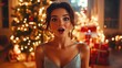 © Unnamed  Bird - Surprised Woman with Christmas Tree Lights