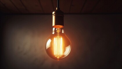 Poster - A light bulb with a glowing light inside of it