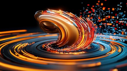 Poster - A dynamic swirl of vibrant colors and shapes representing motion and energy.