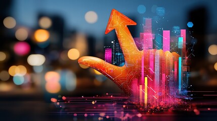 Poster - A vibrant graphic representation of growth and data analytics.