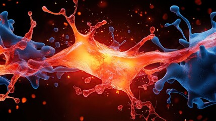 Poster - Abstract representation of interconnected neurons with vibrant colors.