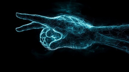 Fototapete - Digital hand gesture symbolizing global connectivity and future technology in a virtual environment