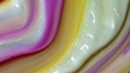 Poster - Colorful liquid simulation forming swirls and ripples. Film overlay effect, motion elements, video effects