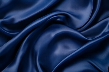 Blue abstract silk fabric wavy shiny satin fabric background