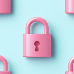 Poster - A pink lock with a keyhole