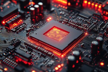 Poster - The processor's surface is being coated with thermal paste.