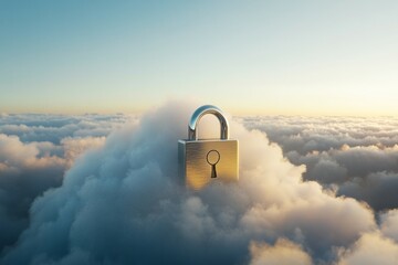 Aufkleber - Lock, padlock, security, upload cloud storage security between clouds