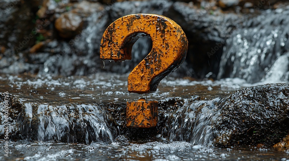 Cascading Question Mark Flowing Life Concept and Symbol in Nature Stock ...