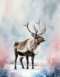 ©  VladaToday - Winter wildlife art with majestic reindeer in snowy landscape