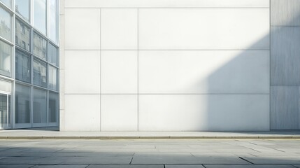 Poster - Modern Minimalist Architectural Design with White Wall and Shadow