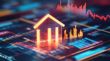Poster - Digital Real Estate Concept with Graphs and Data Visualizations