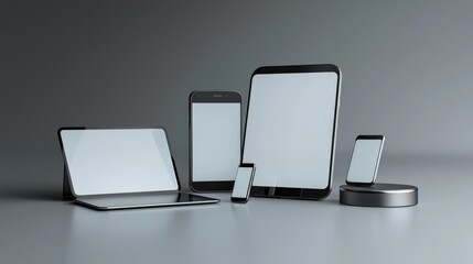 Poster - Digital mockup showcase of modern devices in a minimalist environment focused on technology and innovation
