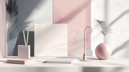Aufkleber - Modern minimalist graphic layout mockup studio environment high-resolution textures creative design stylish viewpoint