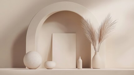 Poster - Contemporary digital art showcase sleek mockup with elegant minimalist design lines and aesthetic perspective