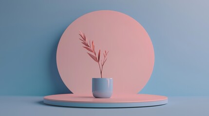 Poster - Minimalist plant presentation mockup studio space graphic design contemporary environment aesthetic viewpoint modern concept