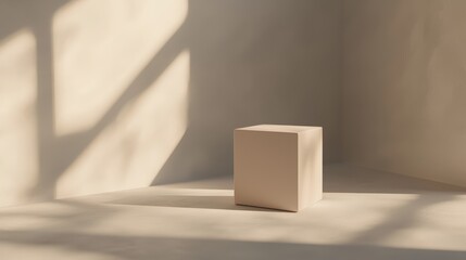 Aufkleber - Minimalist presentation mockup studio setting digital showcase soft shadows creative perspective design concept for seo