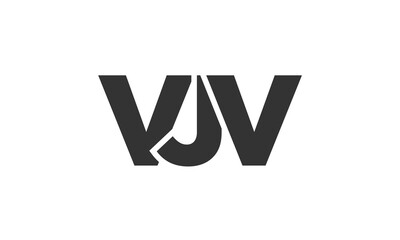 Poster - VJV logo design template with strong and modern bold text. Initial based vector logotype featuring simple and minimal typography. Trendy company identity.