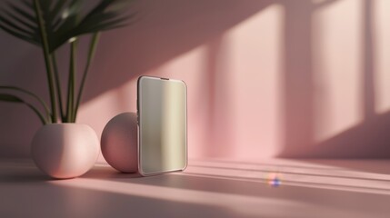 Aufkleber - Modern smartphone display minimalist setting product showcase indoor space soft lighting design aesthetic
