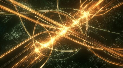 Poster - Aerial View of Abstract Transportation Network with Bright Light Trails Representing Innovative Speed and Connectivity in Futuristic Urban Landscapes