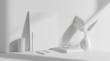 Aufkleber - Minimalist advertising mockup template contemporary workspace digital design clean background professional viewpoint elegance