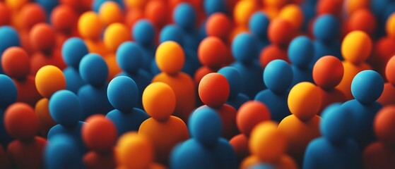 Poster - vibrant abstract background of colorful geometric dots and spheres