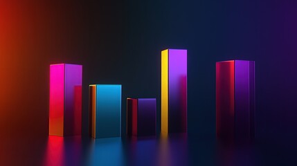 Poster - Abstract colorful bars on a dark background, suggesting data visualization.