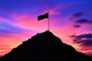 Wall Mural - Mountain peak flag