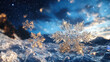 © Nakorn - Majestic royal snowflake designs floating in a starry void cosmic artistry celestial environment ethereal perspective