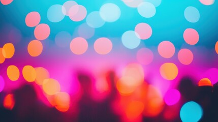 Poster - Blurred lights creating festive bokeh effect at night party