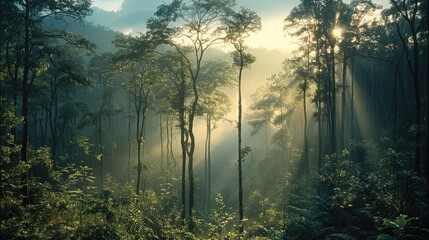 Poster - A landscape of a forest with nice trees.