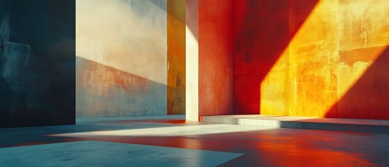 Poster - Blended Reality An Ambiguous Architectural Abstraction Exploring Transitional Forms and the Interplay of Light Shadow and Minimalist Design