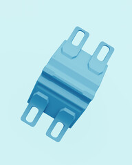 Fototapete - Blue miscellaneous industrial tech abstract pale background neutral monochrome soft tones pastel 3d illustration render