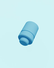 Fototapete - Blue miscellaneous industrial tech abstract pale background neutral monochrome soft tones pastel 3d illustration render