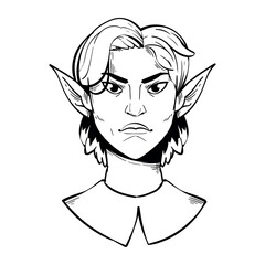 Sticker - sketch fantasy elf avatar