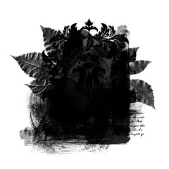 Wall Mural - Artistic black summer, autumn mask. Basis element for design on white