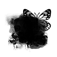 Wall Mural - Artistic black summer mask. Basis element for design isolated