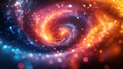 Poster - Colorful abstract wave of light and texture with soft bokeh highlights