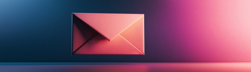 Poster - envelope on a gradient background with vibrant colors.