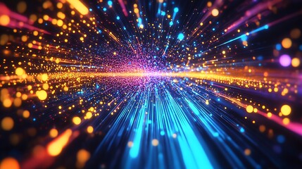 Leinwandbilder - Dynamic Neon Energy Lights Creating Vivid Futuristic Background Concept : Generative AI