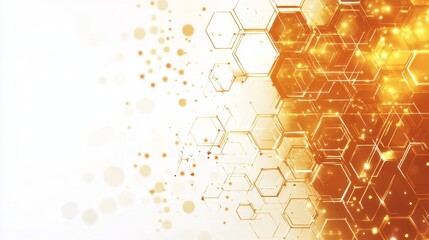Poster - Stylized Futuristic Honeycomb Layout on Bright Background