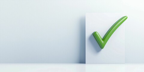 Poster - Register approval Green checkmark on a white background symbolizing approval or success.