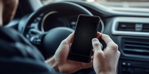 Poster - Driver Interacting with Mobile Device Inside Car Focus on Practical Technology Use : Generative AI
