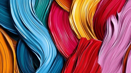 Poster - Vibrant Abstract Colorful Swirling Paint Strokes Creating Dynamic and Energetic Visual Patterns : Generative AI
