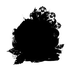 Wall Mural - Artistic black summer, autumn mask. Basis element for design on white background